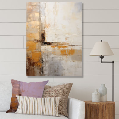 «Beige And Gold Minimal Expression III - Abstract Collages», reproduction d'art