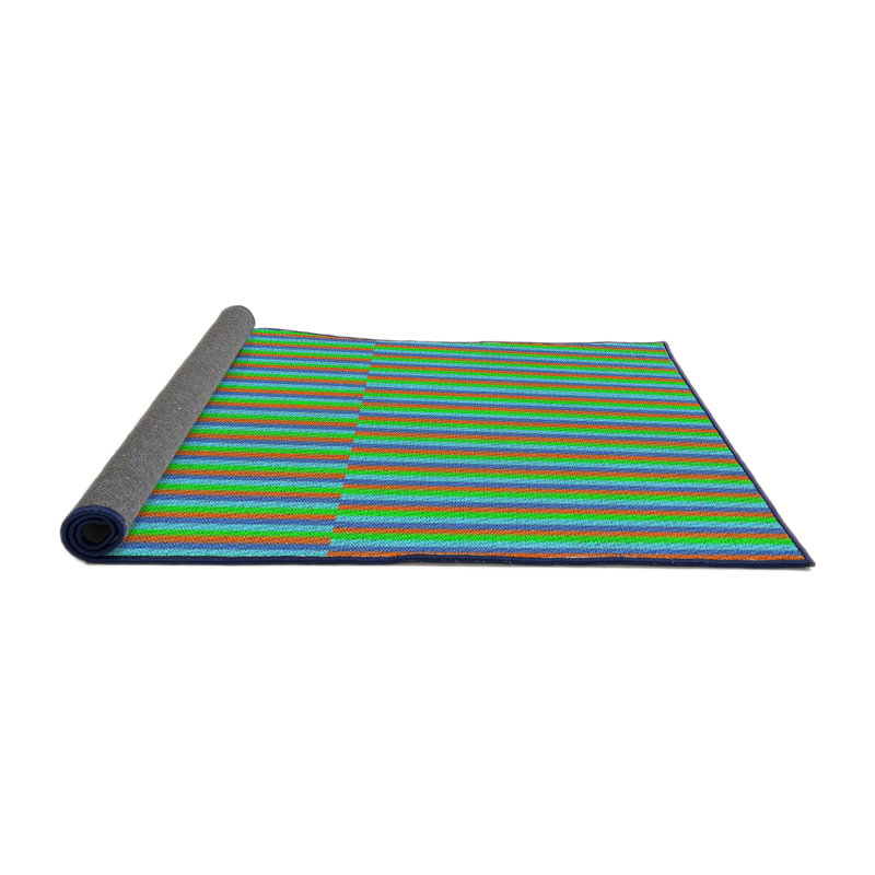 Tapis vert/jaune à motifs Tarcienne, Rond 7 pi