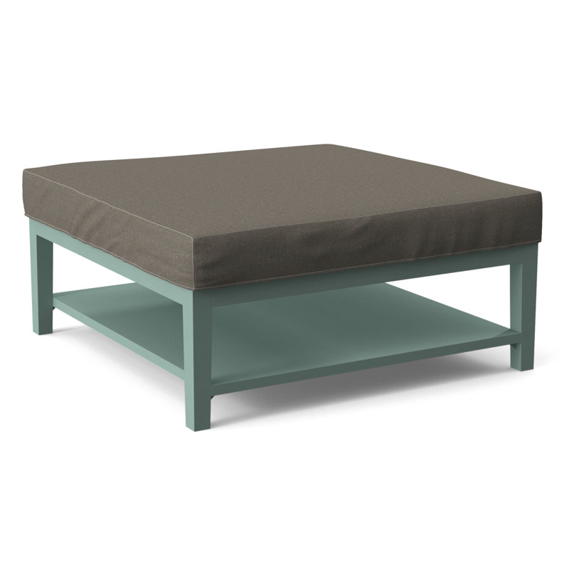 Hammond Square Ottoman, Antique Black Finish, Gray Sugar Performance; 0863-84