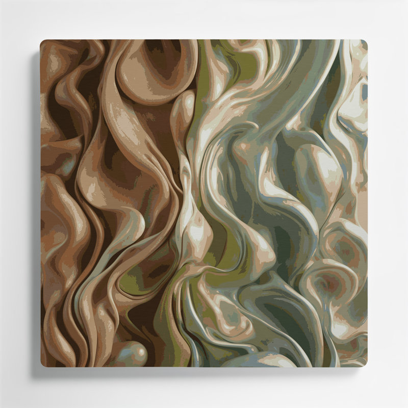 Art mural abstrait en métal brun 76, H 12 po x l 12 po