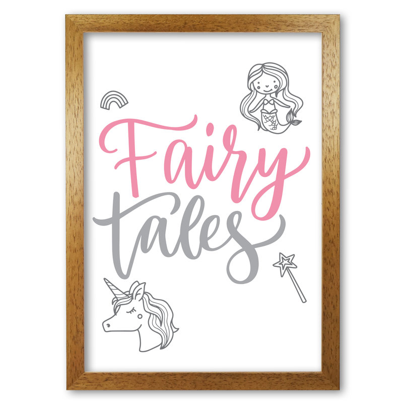 Fairy Tales - Painting, 60 cm H x 42 cm W x 5 cm D, Honey Oak Frame