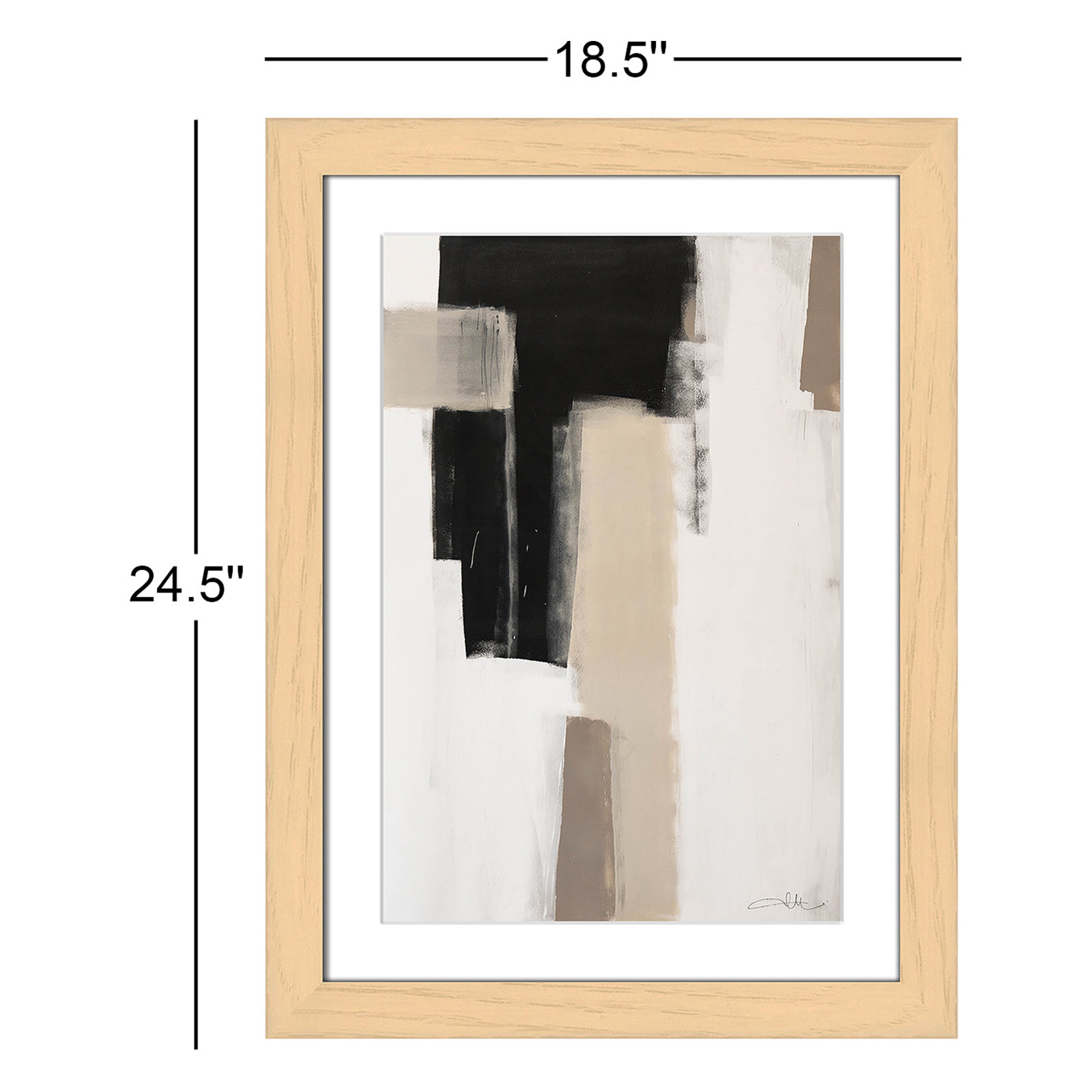 Giverny Earth Scapes I Framed On Paper by  Print, Natural Cube Frame Matted, 24.5" H x 18.5" W x 1.25" D  