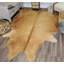Tapis contemporain en cuir de vache naturel uni Charlize-1512316381
