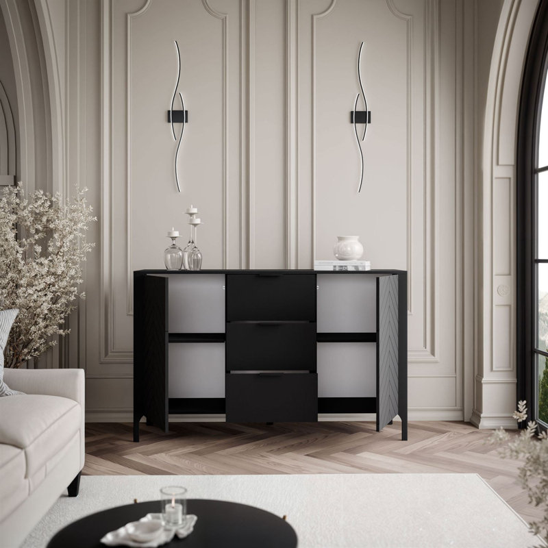 153cm Sideboard, Black