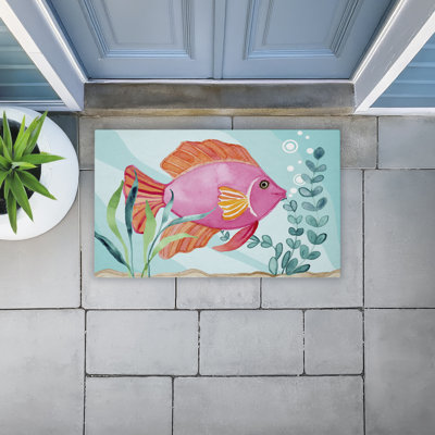 Tapis de porte d'extérieur imprimé Salty As The Sea, design par Audrey Jeanne Roberts, 18 po x 30 po