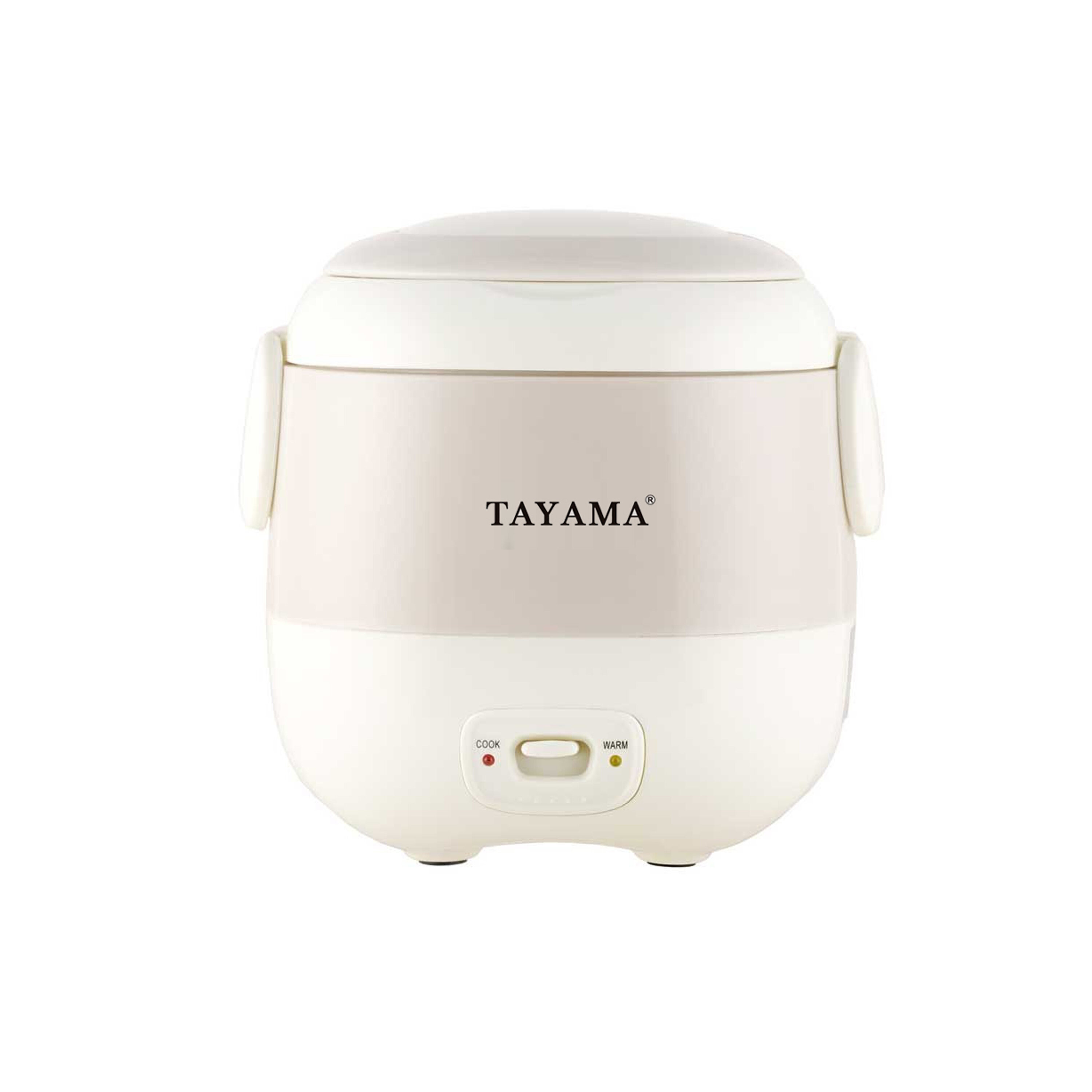 Tayama 1 qt. White Mini Ceramic Stew Slow Cooker with Pre-Settings