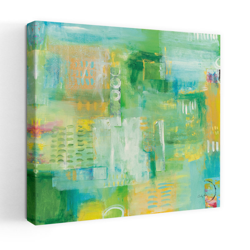 Lively Contemporary Abstract Art, 32" H x 32" W