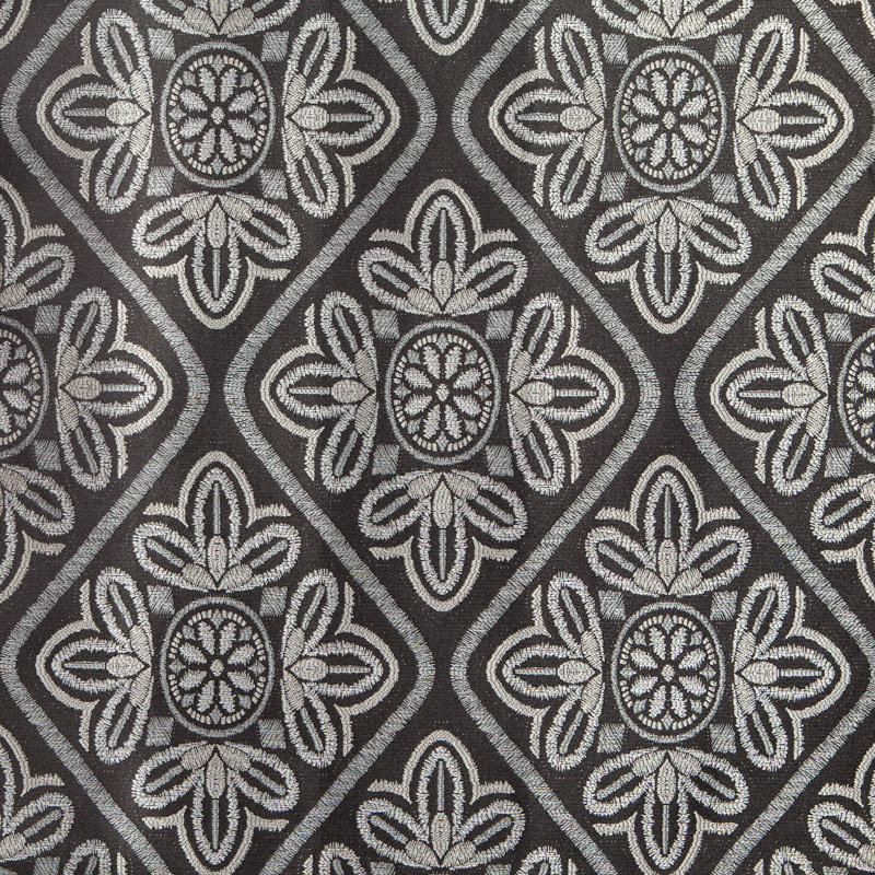 Henna Room Darkening Curtain Set of 2, Charcoal