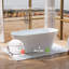 Baignoire de trempage autoportante de 63 pouces, 61 gallons, 100% acrylique vierge pure avec drain et trop-plein, blanc brillant