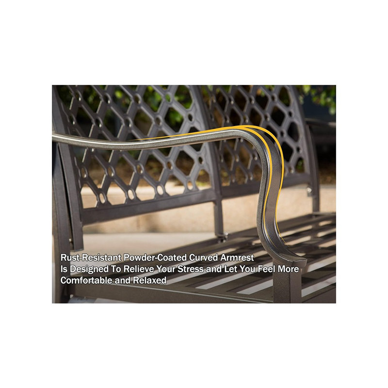 Ensemble de conversation en métal pour patio - table et chaises de salle à manger avec coussins beiges amovibles