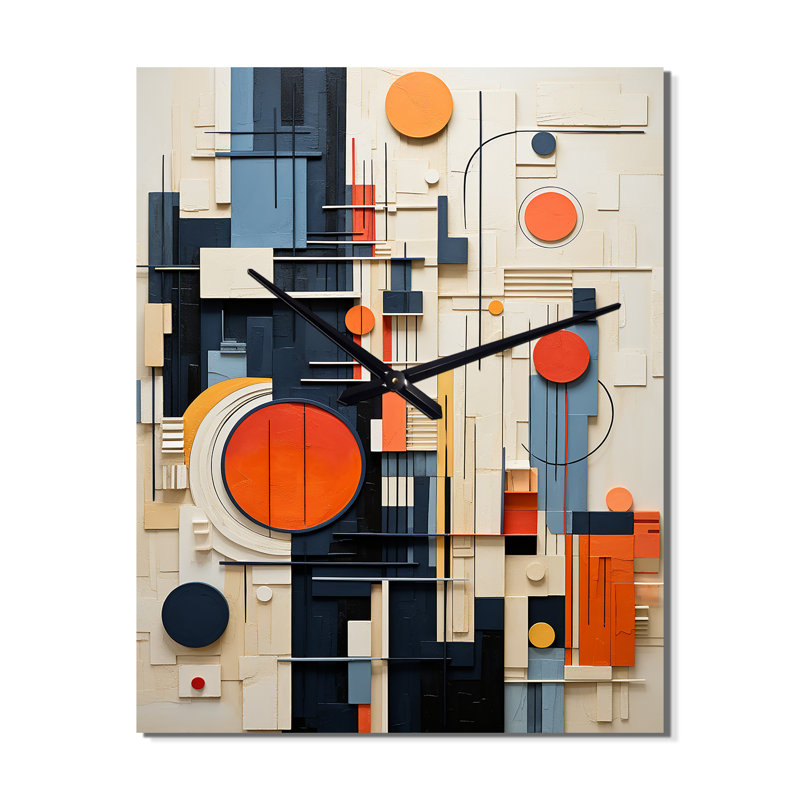 Horloge murale moderne Constructivism, H 28 po x l 12 po x P 1 po