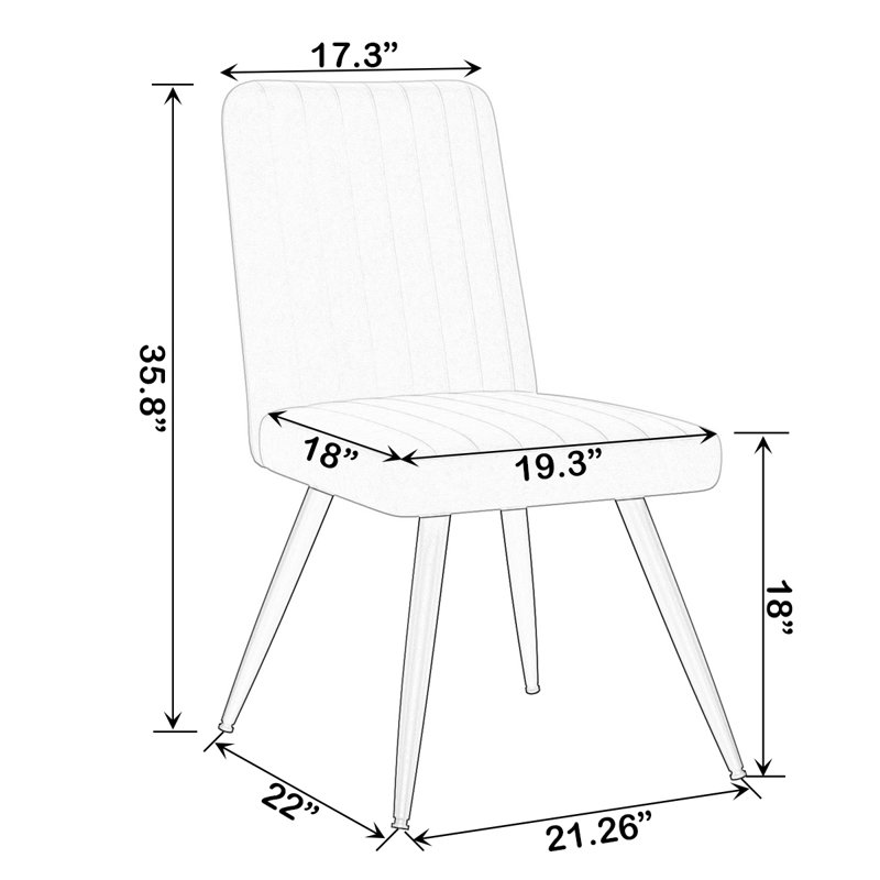 Bozhidar 18'' H Velvet Upholstered Side Chair, Ivory