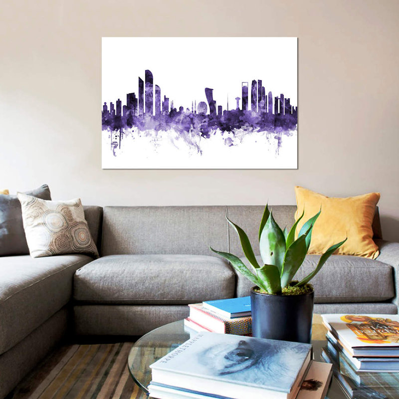 " Abu Dhabi, UAE Skyline " by Michael Tompsett, 8'' H x 12'' W x 0.75'' D, No Mat, Wrapped Canvas