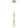 Aged brass finish LED pendant featuring twisted metalwork adorned with rectangular crystals