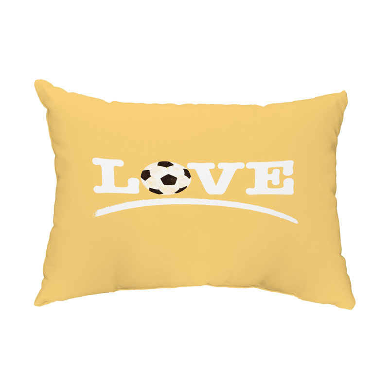  Housse et insert d'oreiller rectangulaire Love, Jaune