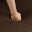 Repose-pieds en velours côtelé brun-584099581