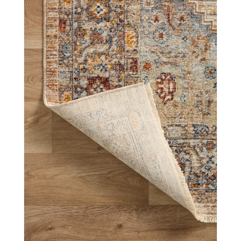 Sorrento Oriental Machine Made Power Loom Polyester Area Rug in Brown, Rectangle 2' x 3'