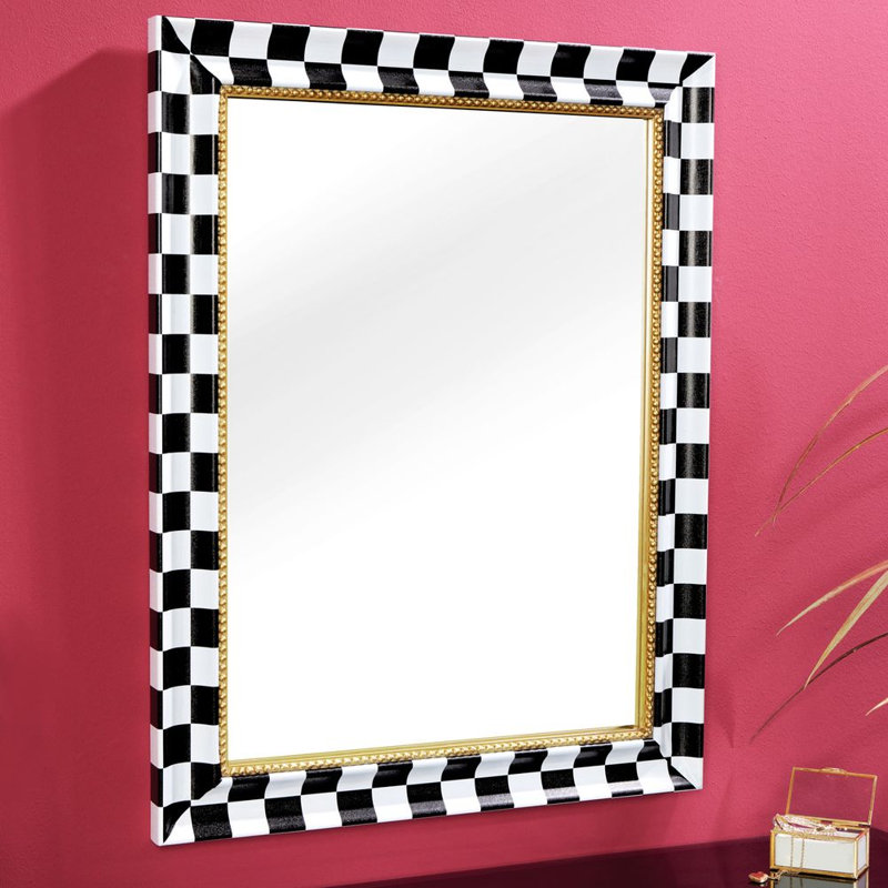 Leodore Solid Wood Rectangle Wall Mirror