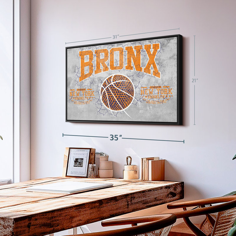 «Bronx NY Basketball Canvas Print», H 21 po x l 31 po