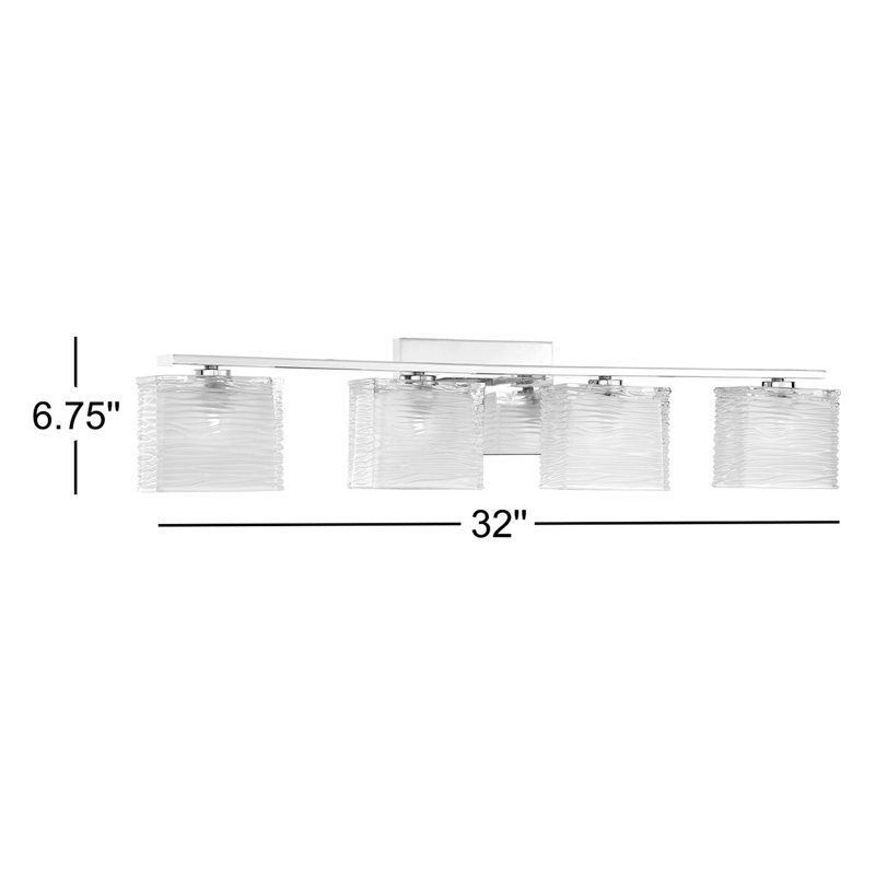 Éclairage de salle de bain à intensité variable à 4 lumières Dunreith, Chrome poli