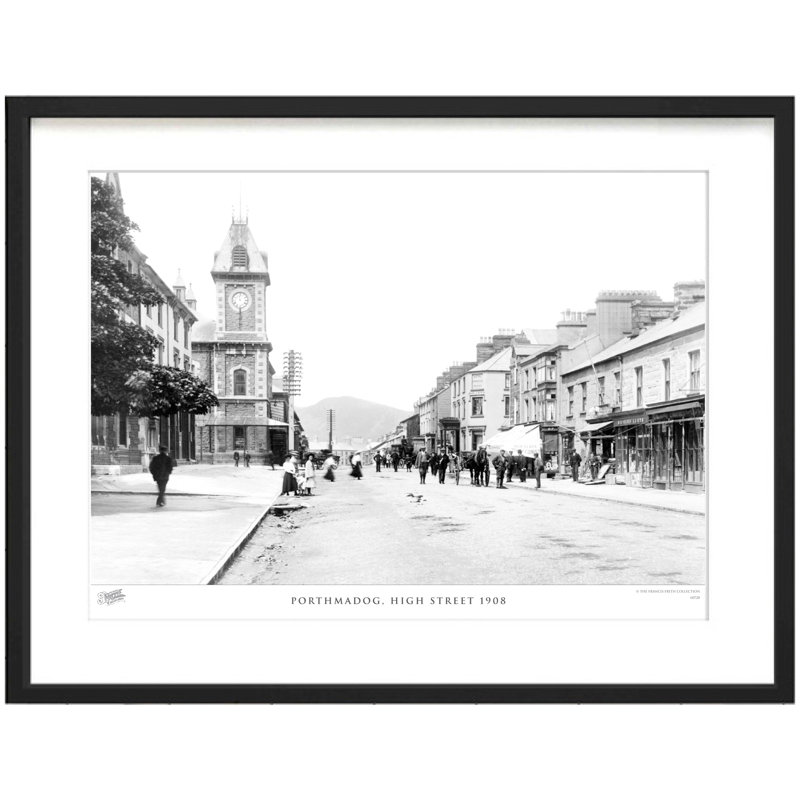 Porthmadog, High Street 1908 by Francis Frith - Single Picture Frame Print, 45cm H x 60cm W x 2.3cm D