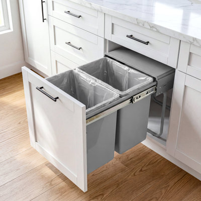 40 L Dual Compartment Under Counter Kitchen Cabinet Pull-Out