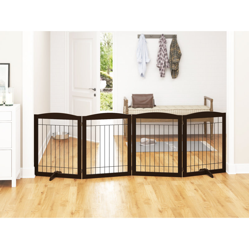 Barrière pour animaux 4 panneaux Noriega, Espresso