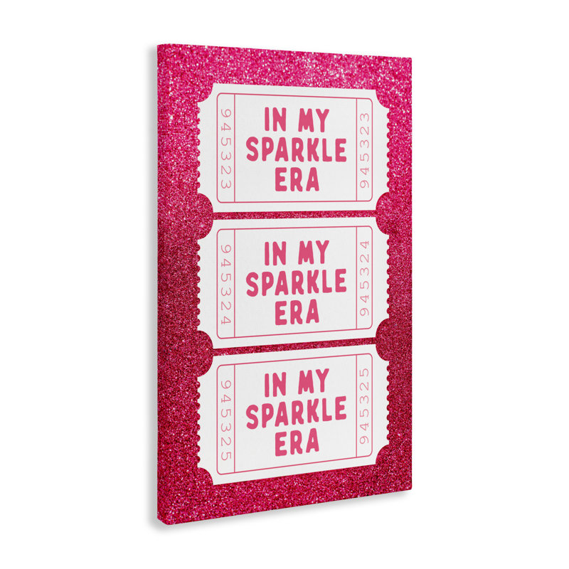 In My Sparkle Era billets sur toile, design par lettré et doublé, H 45 po x l 30 po