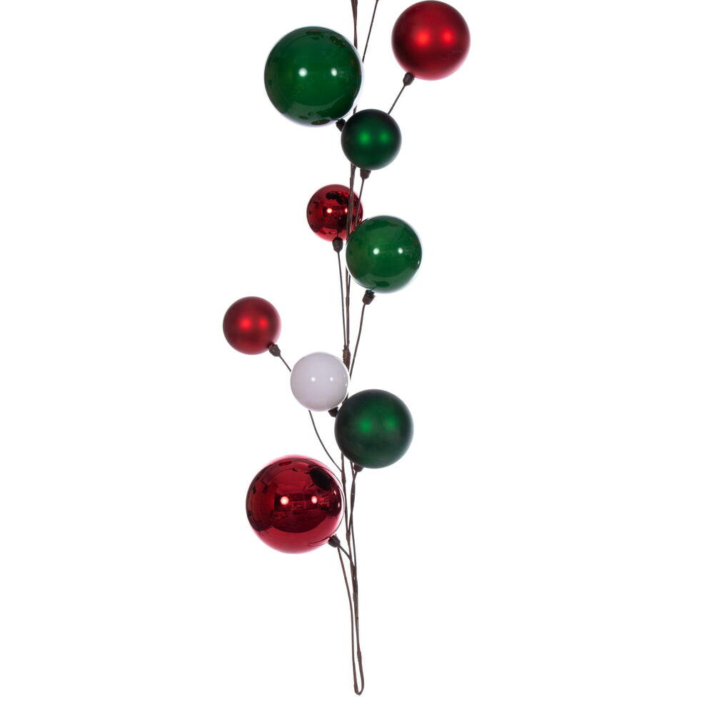 120'' in. Faux Garland, White/Red/Green