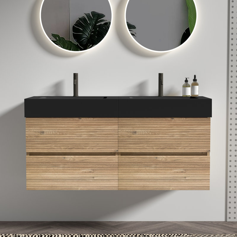 Ensemble de meuble-lavabo flottant mural Grace, 49"