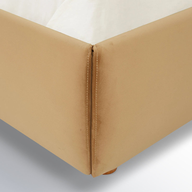Callahan Upholstered Bed, Light Brown Velvet, King