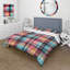 Bohemian Pink And Blue Plaid Pattern Box Stitch Plaid Duvet Cover-1286549468