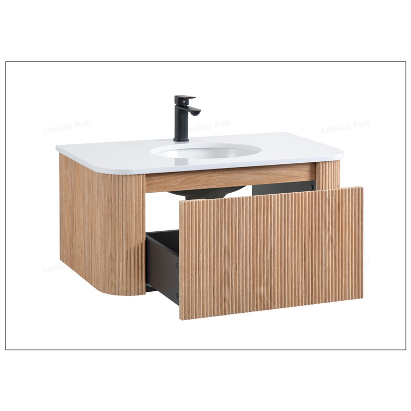 Meuble-lavabo flottant 36 po avec lavabo intégré, 25"