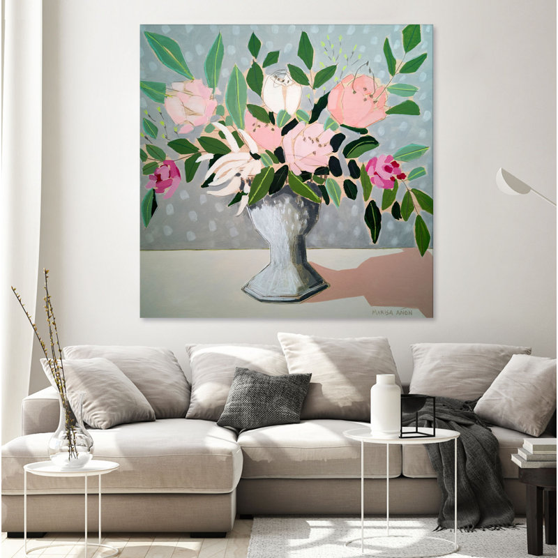 «Spring Florals 1» par Marisa Anon, reproduction d'art sur toile tendue, H 72 po x l 72 po x P 1,5 po
