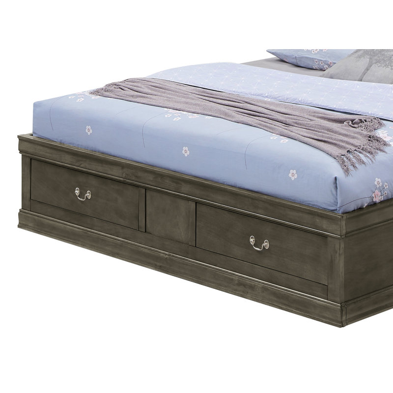 Elegant Gray Full Storage Bed