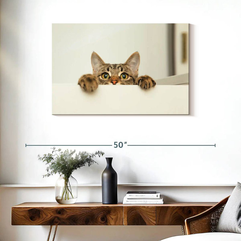 Peeking Young Cat, 24" H x 36" W