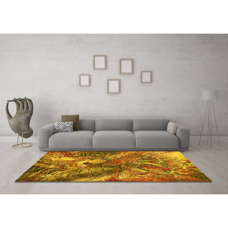 Mannus Performance Abstract Indoor Rug, Square 4'