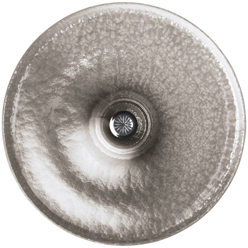 Lavinia Vessels Glass Circular Vessel Bathroom Sink, Translucent Doe