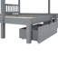 Lit superposé double au-dessus de simple au-dessus de simple avec étagère de rangement et tiroirs-440777009