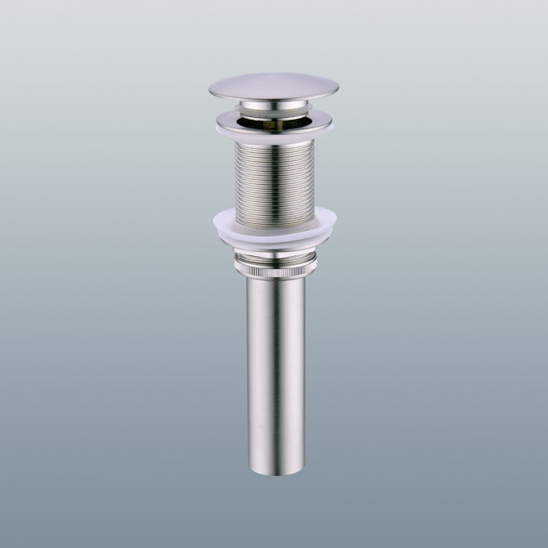 Bathroom Sink Stainless Steel Pop Up Drain Without Overflow(1 Pcs), Brushed Nickel