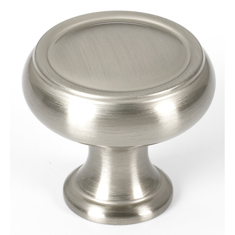 Poignée champignon, H 1,25 po x l 1,25 po x P 1,125 po, Nickel satiné