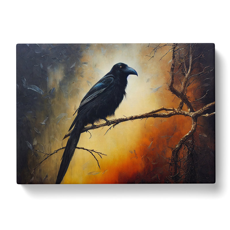 Tremendous Crow Bird - Wrapped Canvas, 35cm H x 50cm W x 3cm D