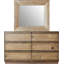 Petra 6 tiroirs double commode avec miroir