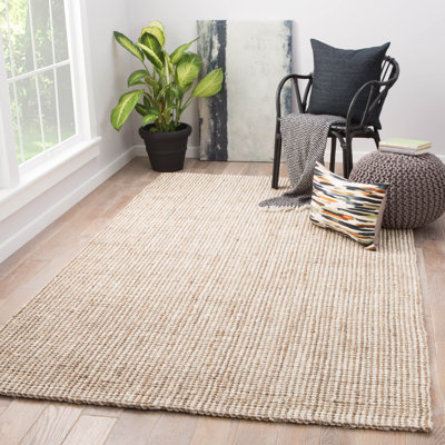 Tapis brun clair / blanc Jaipur Living Naturals Lucia (5 pi x 8 pi)