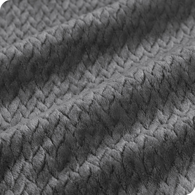 Couverture texturée Microplush, Gris, Double/Grand