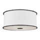 Dartmore 2 Light Silk Screen White Inside Clear Outside Glass Diffuser And White Linen Fabric Shade Flush Mount