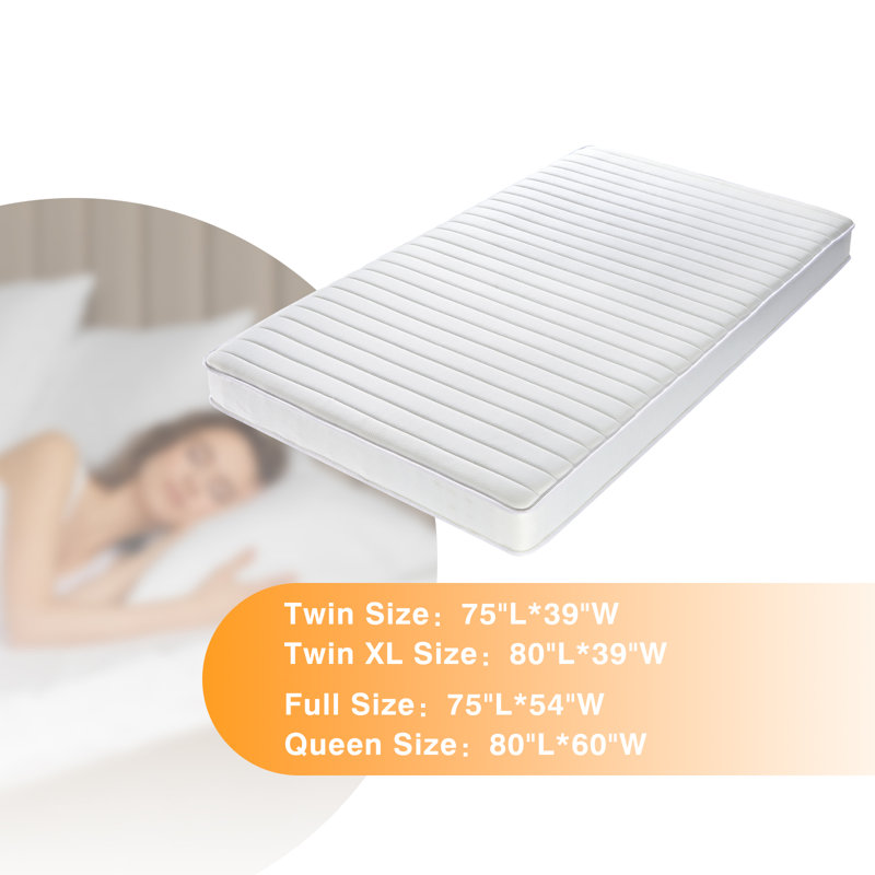 Twin White Gel Memory Foam Innerspring Sofa Bed Mattress