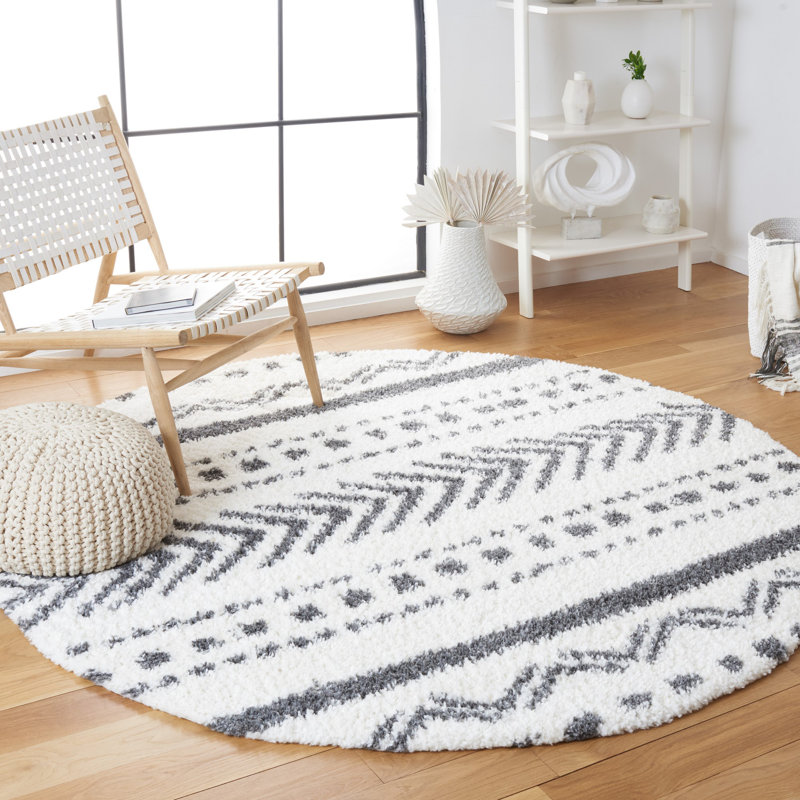 Kanatbek Shag Performance Southwestern Rug, Round 6'7"