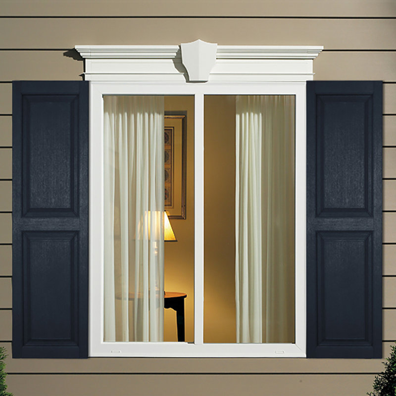 Shutters Vinyl Raised Panel, Dark Blue, 48" H x 14.5" W x 0.93" D