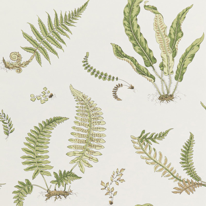 Wallpaper Roll, Ivory/Green